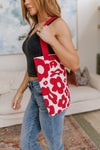 Lazy Daisy Knit Bag In Red Womens