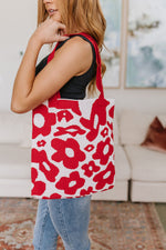 Lazy Daisy Knit Bag In Red Womens