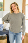 Long Sleeve Solid Knit Open Back Top In Olive Womens