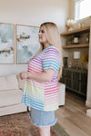 Looking For Rainbows V-Neck Striped Top Womens