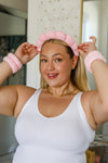 Lost In The Moment Headband And Wristband Set Pink Womens