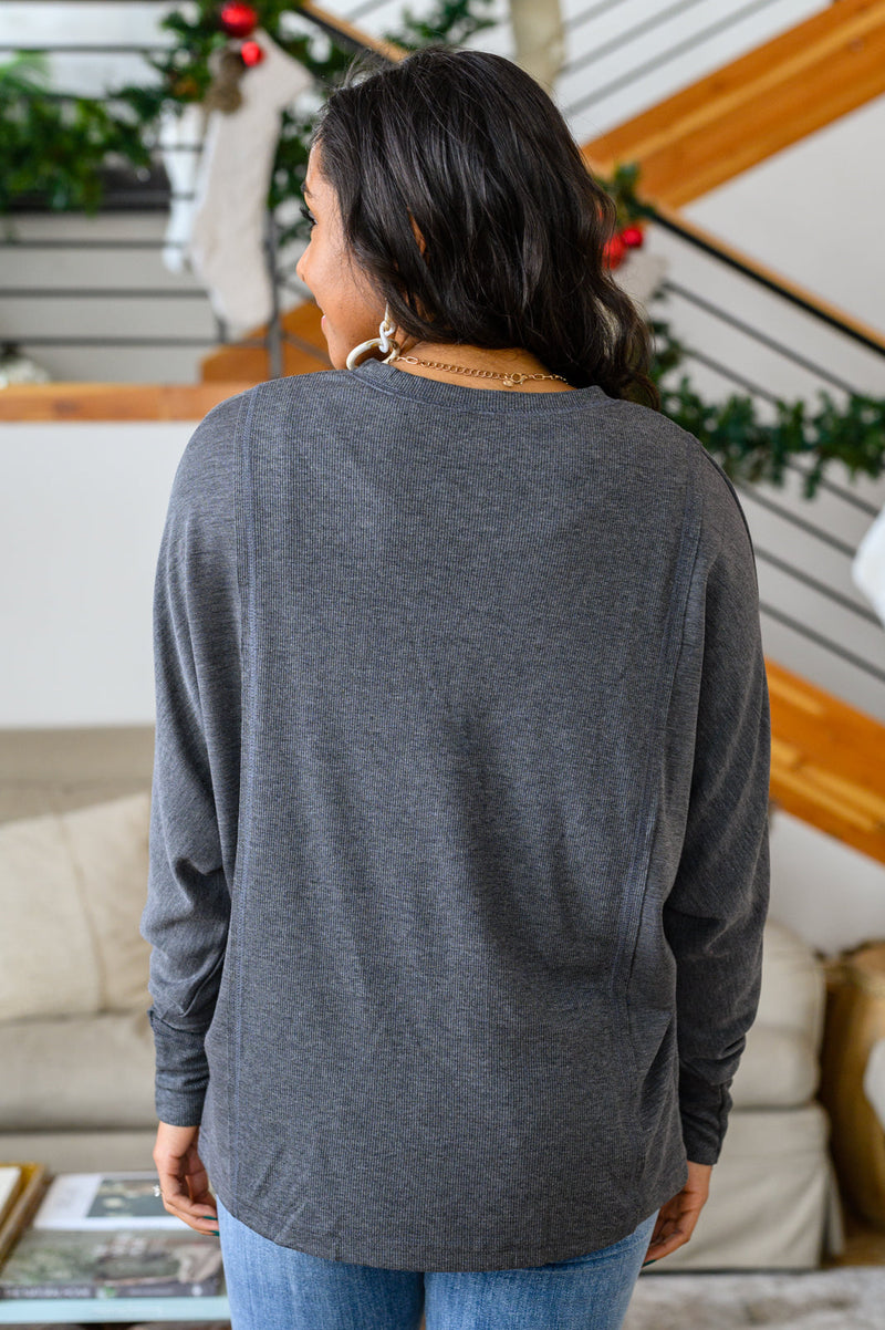 Lounge Around Long Sleeve Paneled Pullover Womens