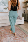 Love Me Dearly High Waisted Pants In Jade Womens