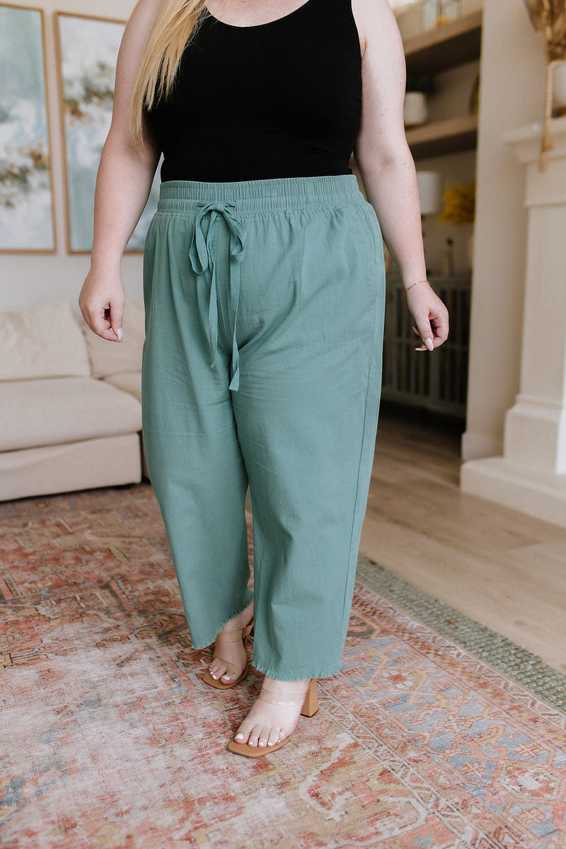 Love Me Dearly High Waisted Pants In Jade Womens