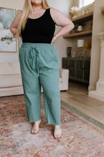 Love Me Dearly High Waisted Pants In Jade Womens