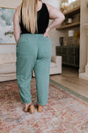 Love Me Dearly High Waisted Pants In Jade Womens