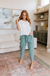 Love Me Dearly High Waisted Pants In Jade Womens