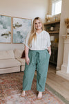 Love Me Dearly High Waisted Pants In Jade Womens