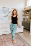 Love Me Dearly High Waisted Pants In Jade Womens