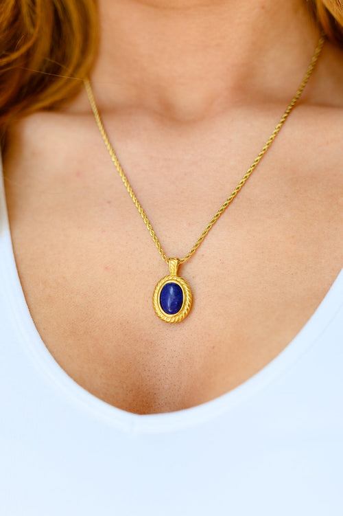 Lovely Lapis Lazuli Pendent Necklace Womens
