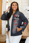 Lovely Visions Flower Embroidered Jacket Womens