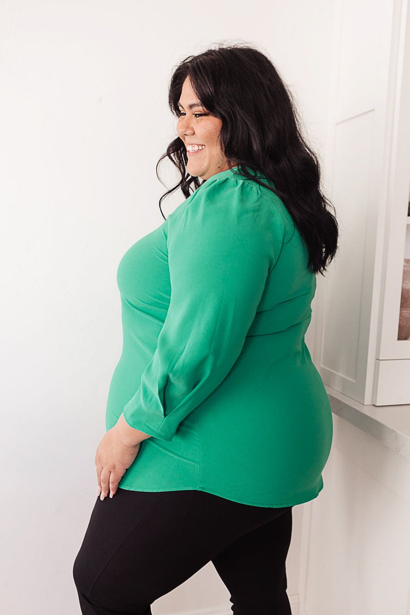 Lucky Chic Top In Kelly Green Womens