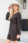 Make Your Happiness Long Sleeve Dress In Black Womens