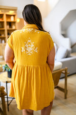 Marigold Embroidered Dress Womens