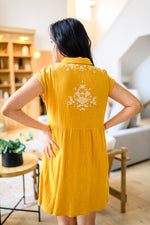 Marigold Embroidered Dress Womens