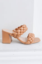 Maya Braided Heels In Tan Womens