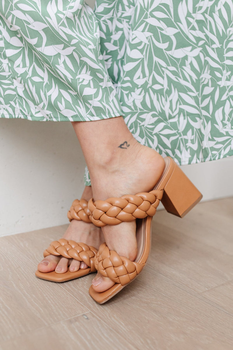 Maya Braided Heels In Tan Womens