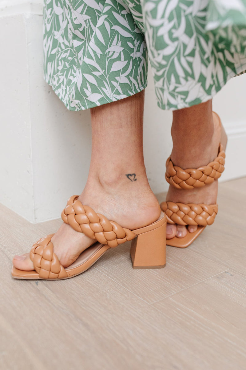 Maya Braided Heels In Tan Womens