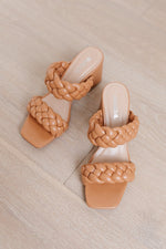 Maya Braided Heels In Tan Womens