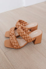 Maya Braided Heels In Tan Womens