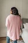 Mia Waffle Knit Long Sleeve In Pink** Womens