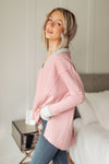 Mia Waffle Knit Long Sleeve In Pink Womens