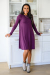 Most Reliable Long Sleeve Knit Dress In Plum Womens
