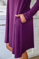 Most Reliable Long Sleeve Knit Dress In Plum Womens