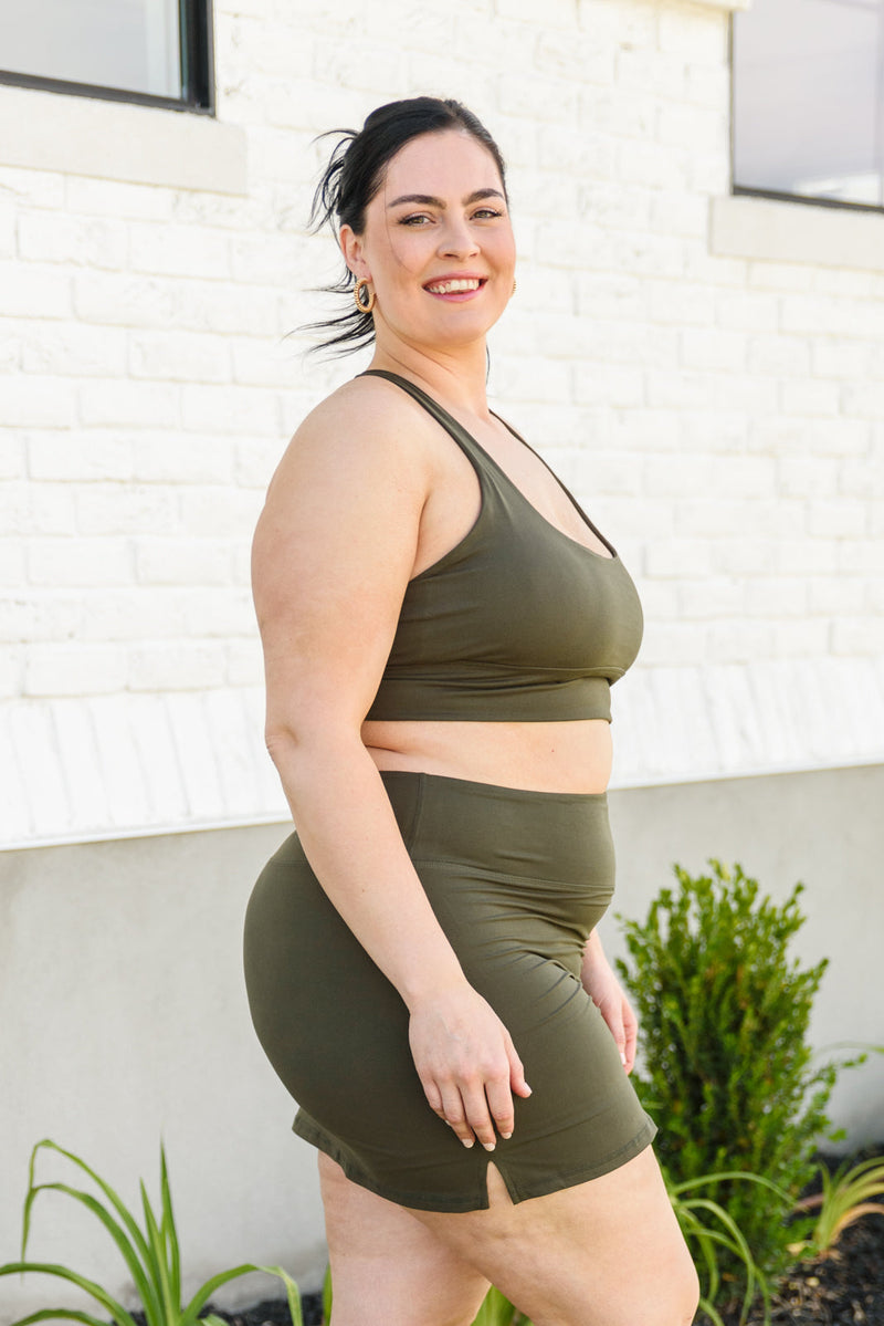 Next Move Sports Bra In Olive Womens