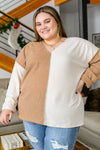 No Better Place Color Block Long Sleeve V-Neck Top Womens