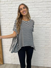 No Stopping It Striped Oversized Top