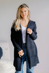 Obsidian Veil Hooded Sweater Cardigan
