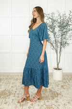 Olive Dress in Blue Vineyard