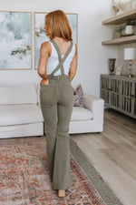 Olivia Control Top Release Hem Overalls In Olive Womens