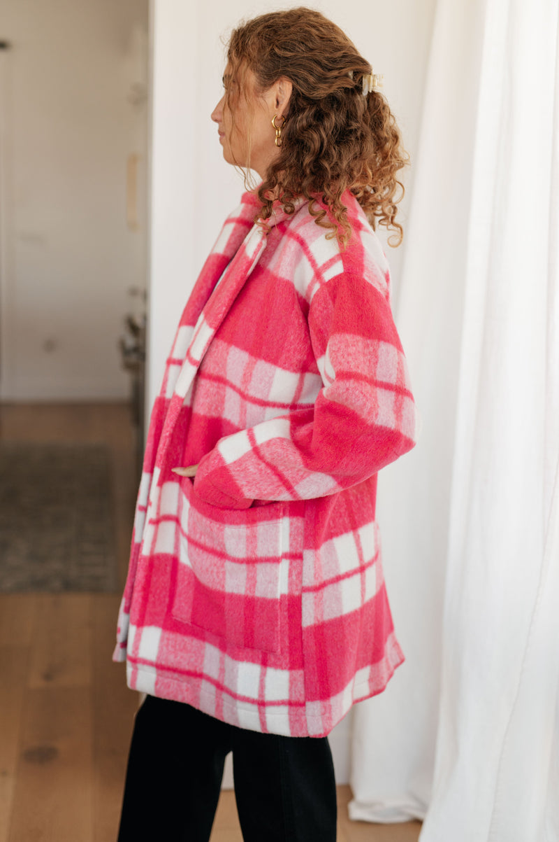 Passion in Plaid Coat in Pink