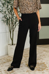 Peachy Keen Straight Leg Trousers in Black**