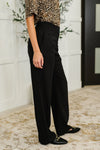 Peachy Keen Straight Leg Trousers in Black**