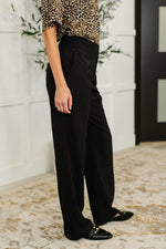 Peachy Keen Straight Leg Trousers in Black**