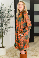 Petals After Dark Balloon Sleeve Dress
