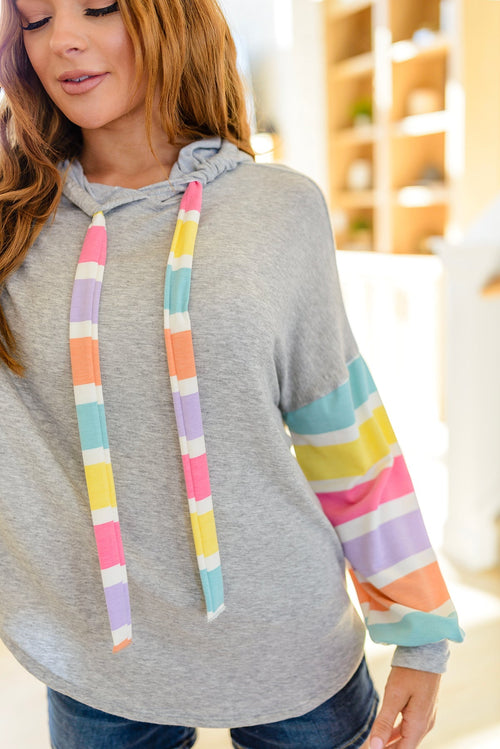 Rainbow Connection Striped Hoodie Womens