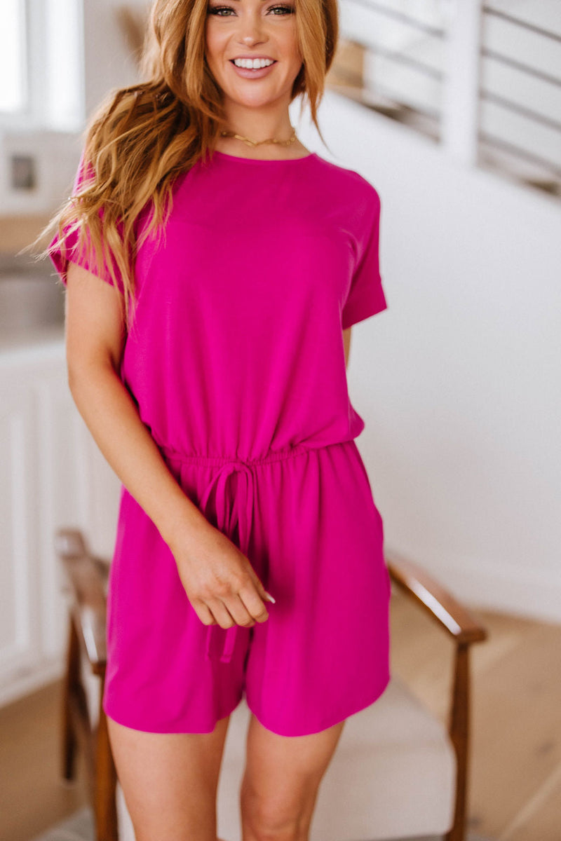 Real Cozy Romper In Magenta Womens