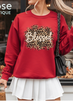 Blessed in Leopard Sweatshirt