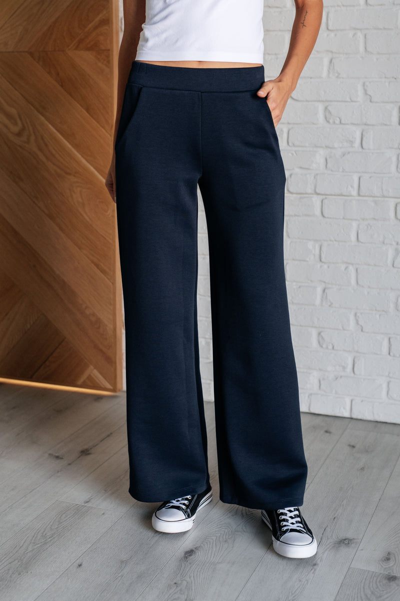 Resort Travel Wide Leg Crop Pant in  Navy*