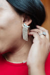 Rhinestone Fringe Earrings Womens