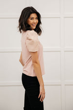 Rock On Puff Sleeve Top In Blush Womens