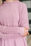 Running Late Hooded Long Sleeve in Mauve
