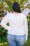 Sasha Fuzzy Twist Detail Sweater In Ivory Womens