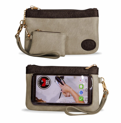 Save The Girls Catchy Clutch In Mocha Cream