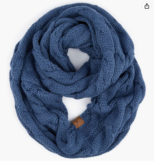 C.c Exclusives Solid Knit Infinity Scarf - Dark Denim