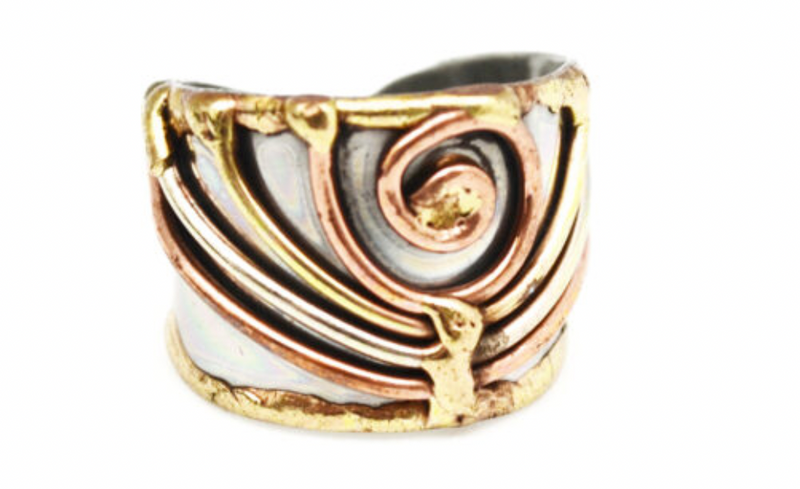 Abstract Copper & Brass Ring